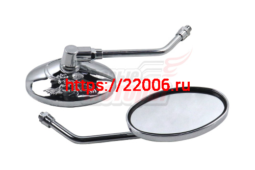 Зеркала (101) овальные маленькие, под хром, с рисунком d=8 mm (в уп. 50 пар)