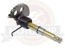 Вал кикстартера с сектором 4х такт. косозубый GY6-125/150, GYRO180 длиный (L-158мм, шлицов 30шт)