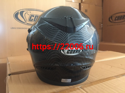 Шлем интеграл COBRA JK312, цвет черный карбон, лайм(3), размеры M фото 3