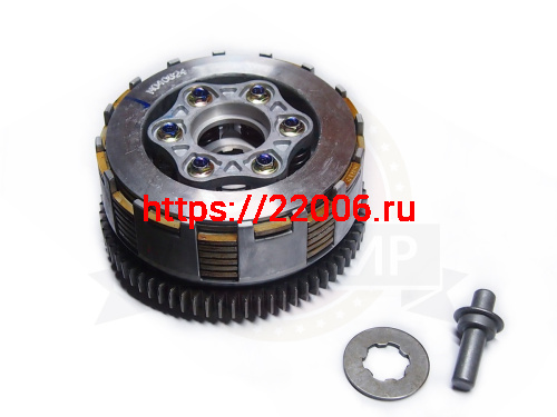 Барабан сцепления CB250 см3 Zongshen ZS 174MN-3 в сборе (8 паз+8 полупаз) 6 болт 7 дис 6 (100202872)