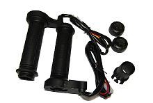 Ручки руля с подогревом в сборе (пр/лев) под диам. 22мм, проводка, тумблер (2 полож), (НАБОР)