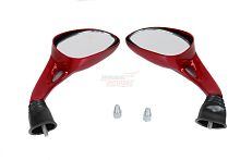 Зеркала (066) пласт. "Каплевидные" объемные красные d=10 mm (в уп. 40 пар)