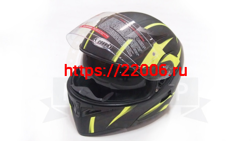 Шлем модуляр COBRA JK902, черно/зеленый(6), с очками, размер M фото 3