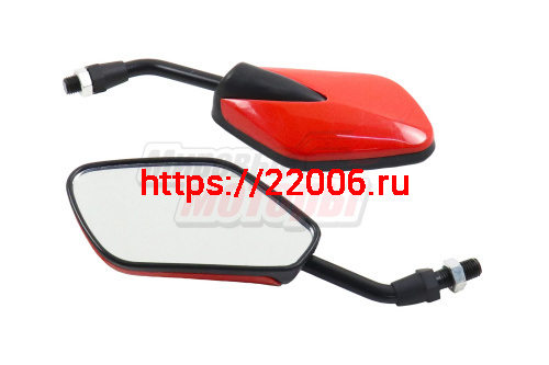 Зеркала (108) пласт. (красные РОМБ) (10 мм)